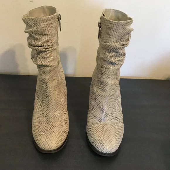 Le Saunda boots snake print grey  leather vintage Sz 7 - Picture 4 of 12